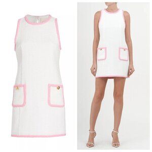 NWT$395 Cinq à Sept New Arrivals * AUDEN Contrast Tweed Sleveless Minidress Sz4
